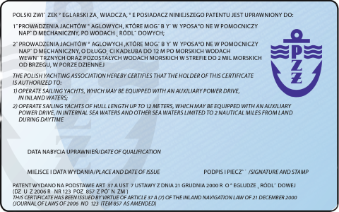 patent żeglarz jachtowy